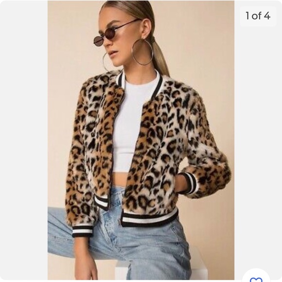Jack by BB Dakota leopard print bomber jack XS - Picture 5 of 6